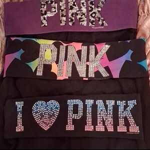 VS/Pink FOLD/OVER RHINSTONE WITH PINK ON BACK RHINTONES All Rare/HTF ALL XS/S